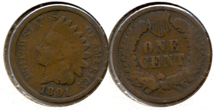 1891 Indian Head Cent Good-4 e