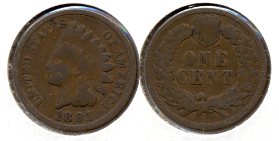 1891 Indian Head Cent Good-4 h