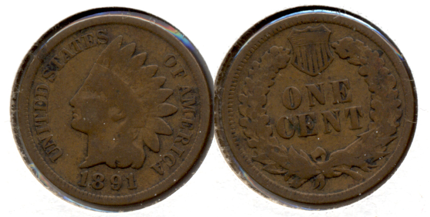 1891 Indian Head Cent Good-4 i