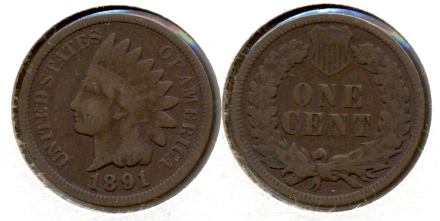 1891 Indian Head Cent Good-4 j