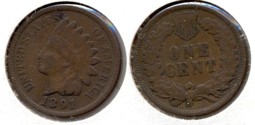 1891 Indian Head Cent Good-6