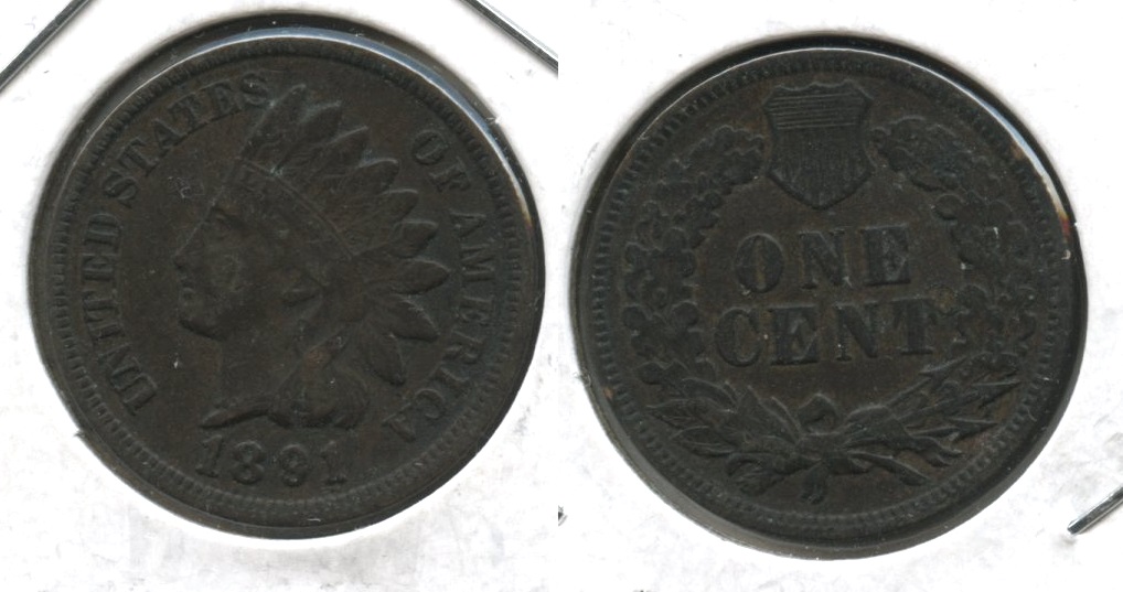 1891 Indian Head Cent VF-20 #a Dark