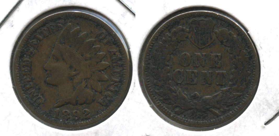 1892 Indian Head Cent Fine-12 #a