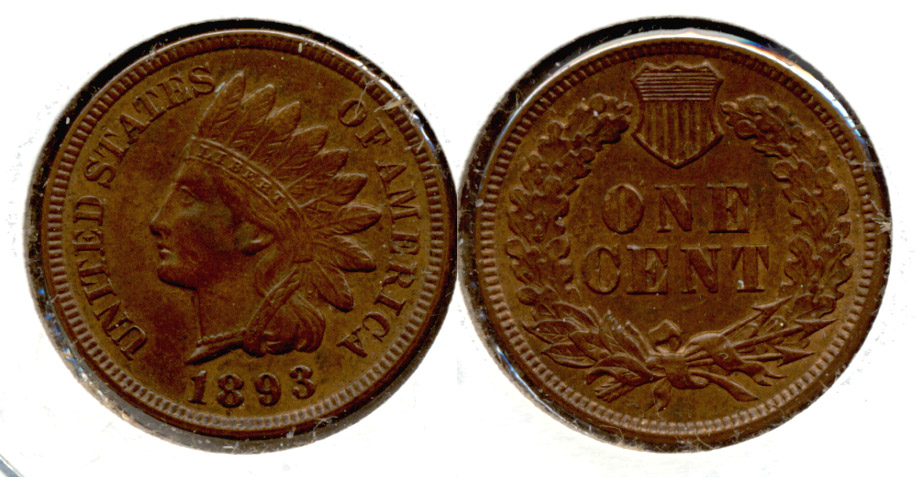 1893 Indian Head Cent AU-55 b