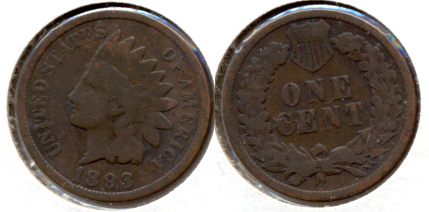 1893 Indian Head Cent Good-4