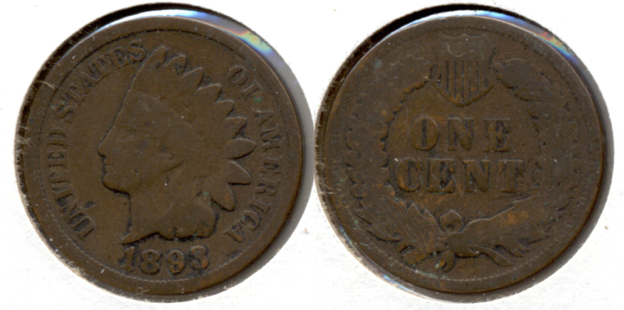 1893 Indian Head Cent Good-4 m