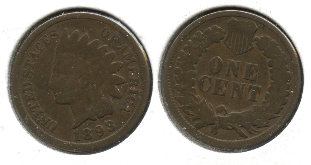 1893 Indian Head Cent Good-4 #w