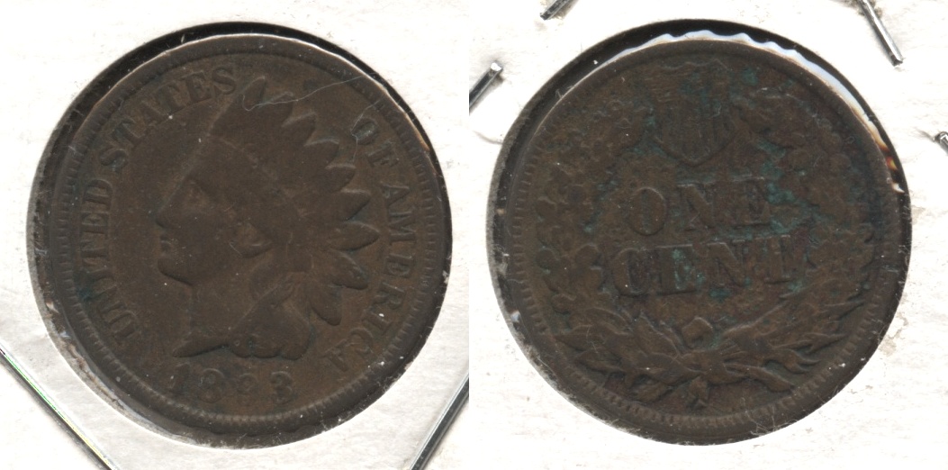 1893 Indian Head Cent VG-8 Reverse Pitting