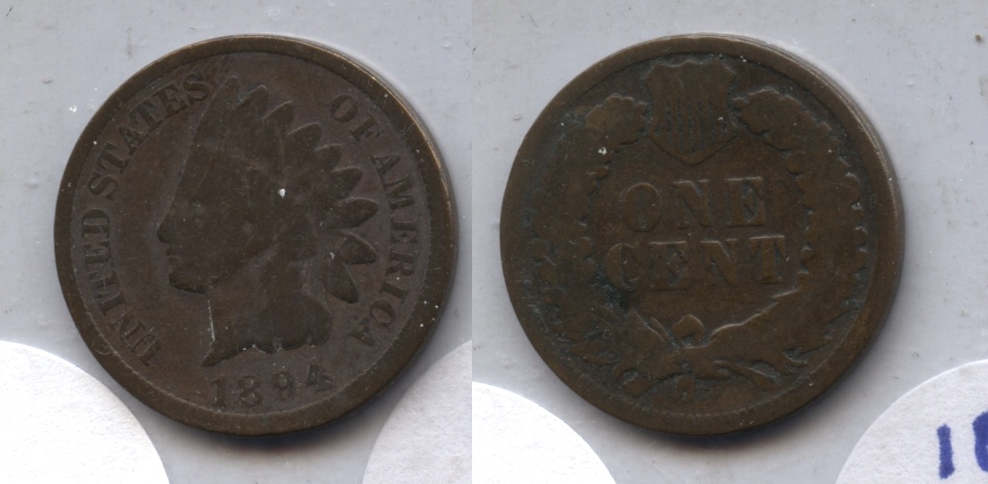 1894 Indian Head Cent Good-4 #bn Bit Dark