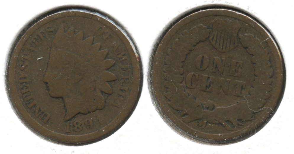 1894 Indian Head Cent Good-4 #bs