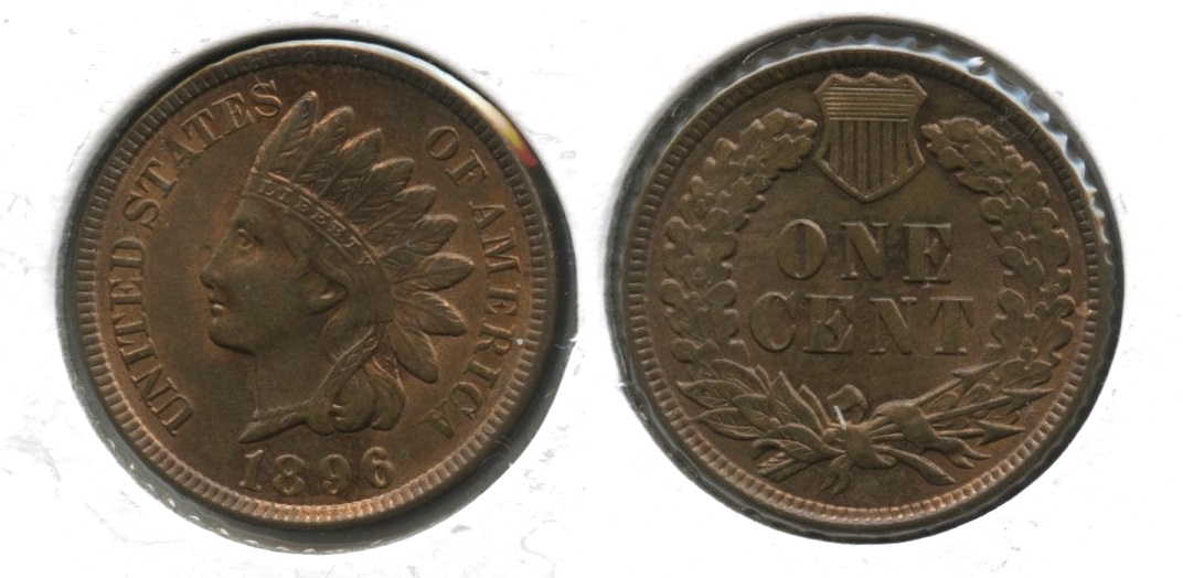 1896 Indian Head Cent MS-63 Red Brown