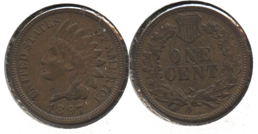 1897 Indian Head Cent AU-55 #a