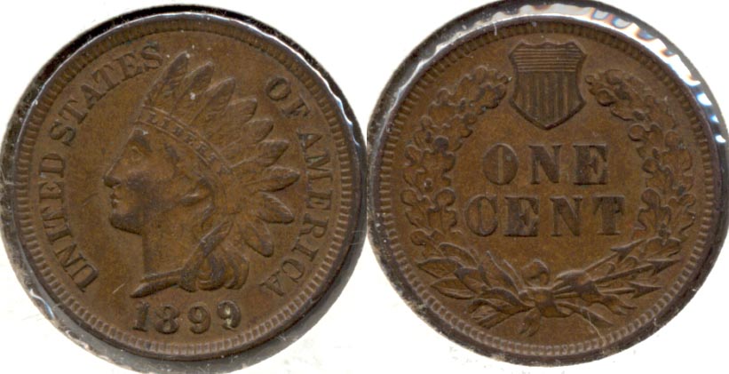 1899 Indian Head Cent AU-50 b