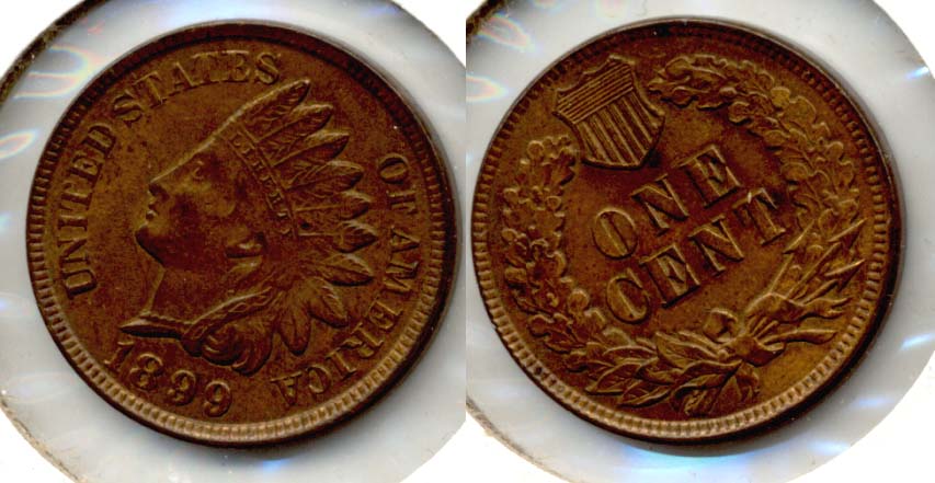 1899 Indian Head Cent MS-60 Brown