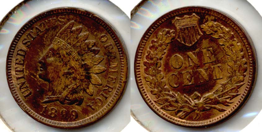 1899 Indian Head Cent MS-63 Red Brown