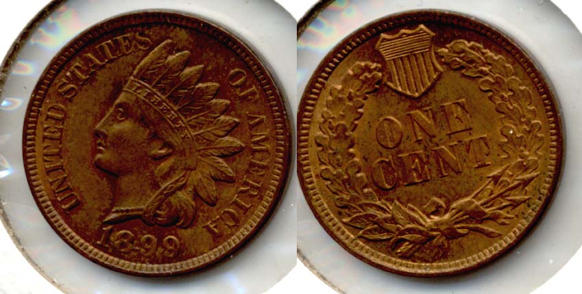 1899 Indian Head Cent MS-63 Red Brown a