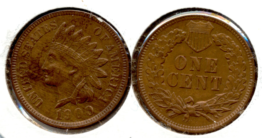 1900 Indian Head Cent AU-58 a