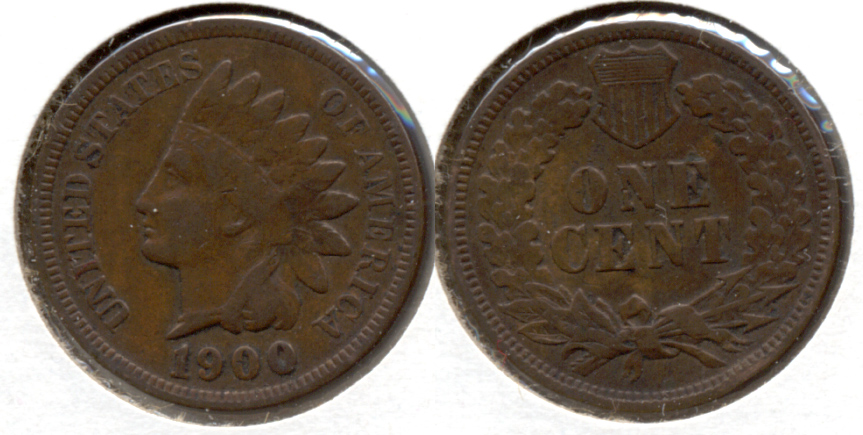 1900 Indian Head Cent Fine-12 f