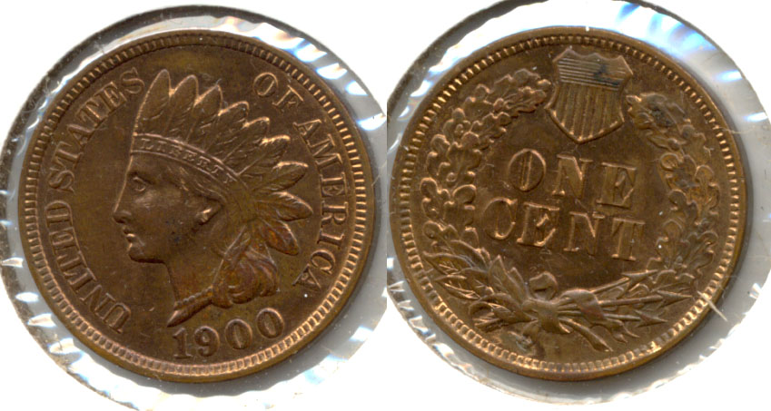 1900 Indian Head Cent MS-63 Red Brown b