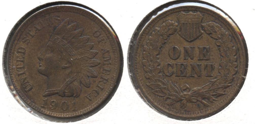 1901 Indian Head Cent AU-58 #b