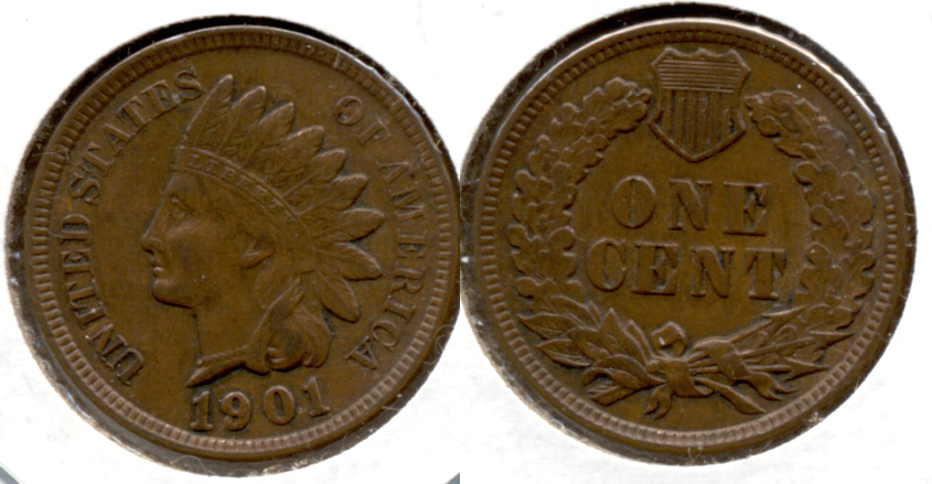 1901 Indian Head Cent EF-40 e