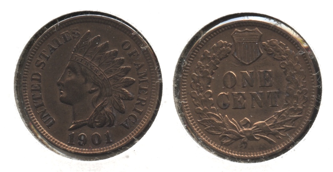 1901 Indian Head Cent EF-40 #l Cleaned
