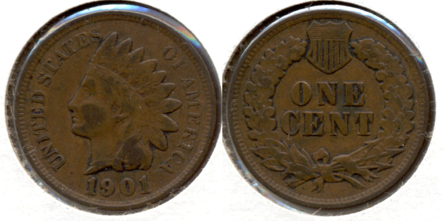 1901 Indian Head Cent Fine-12