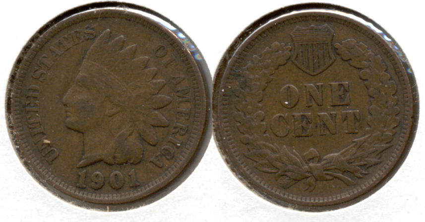 1901 Indian Head Cent Fine-12 l