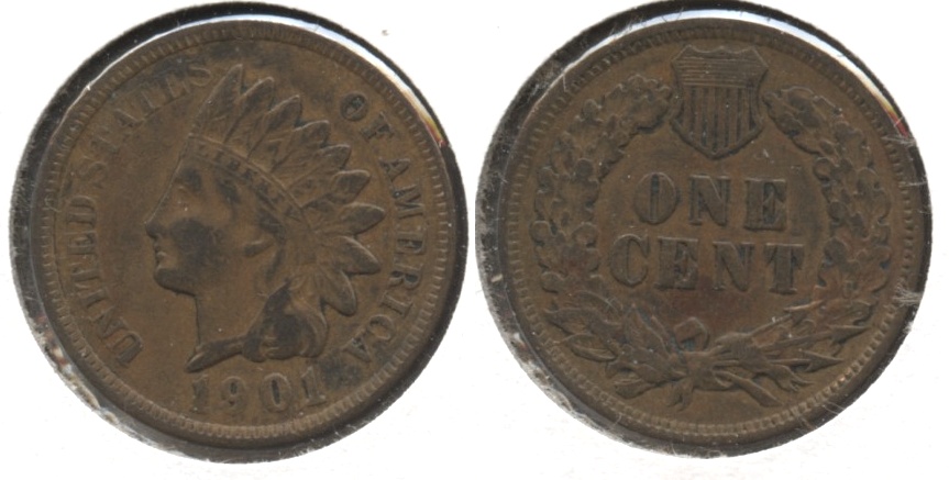 1901 Indian Head Cent Fine-12 #m