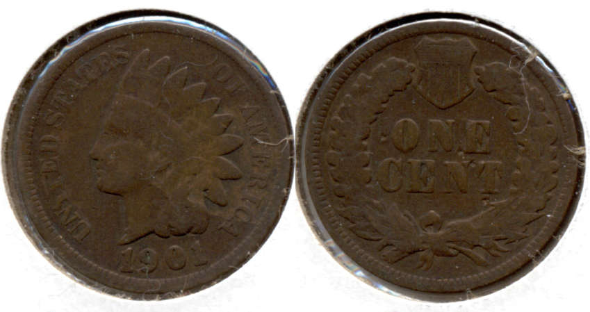 1901 Indian Head Cent Good-4 a