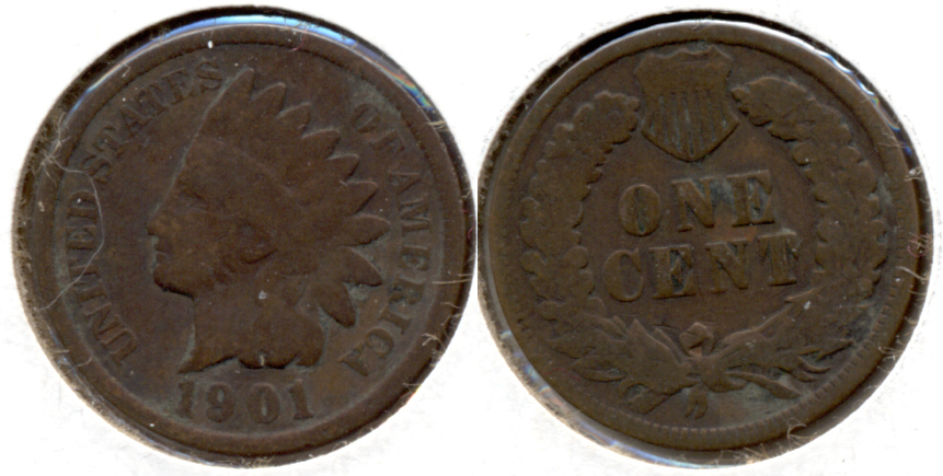 1901 Indian Head Cent Good-4 e