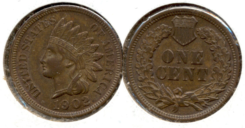 1902 Indian Head Cent AU-50 c