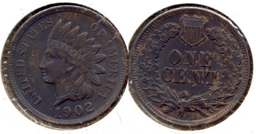 1902 Indian Head Cent AU-50 d