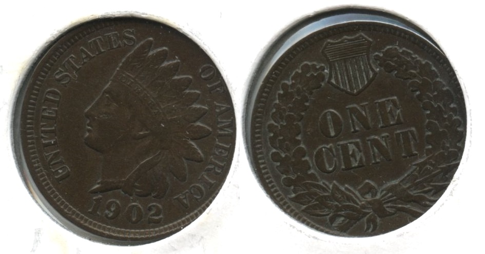 1902 Indian Head Cent EF-40 #u Slightly Dark