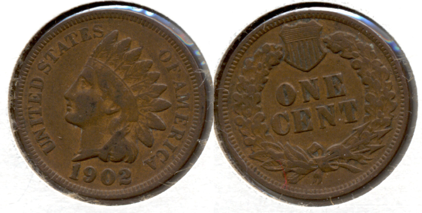 1902 Indian Head Cent Fine-12 a