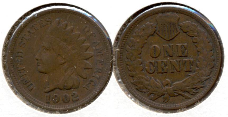 1902 Indian Head Cent Fine-12 d