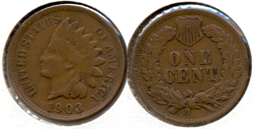 1903 Indian Head Cent Fine-12 e
