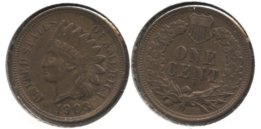 1903 Indian Head Cent MS-60 Brown #a
