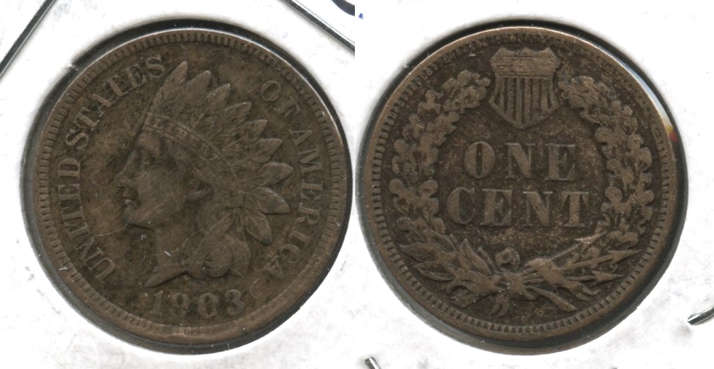 1903 Indian Head Cent VF-20 #ak Micro Porosity