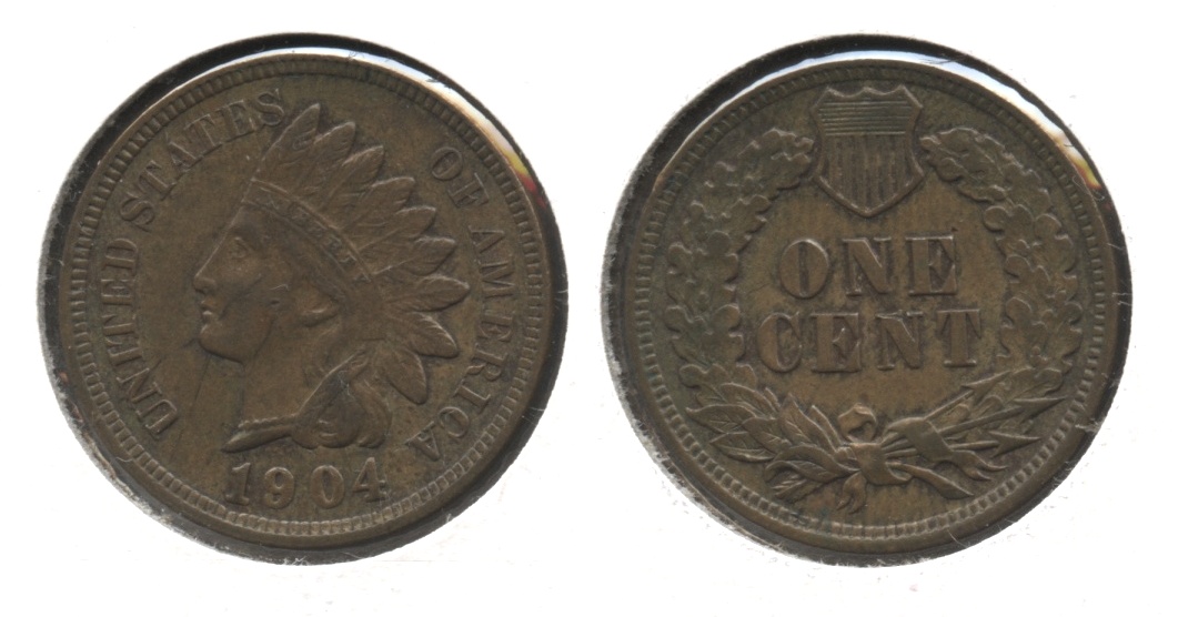 1904 Indian Head Cent AU-50 #m Obverse Scratch