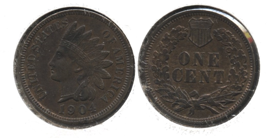 1904 Indian Head Cent AU-50 #o Rim Mark