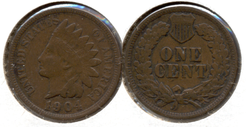 1904 Indian Head Cent Fine-12 d