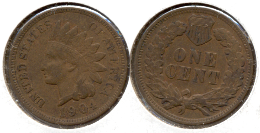 1904 Indian Head Cent Fine-12 k
