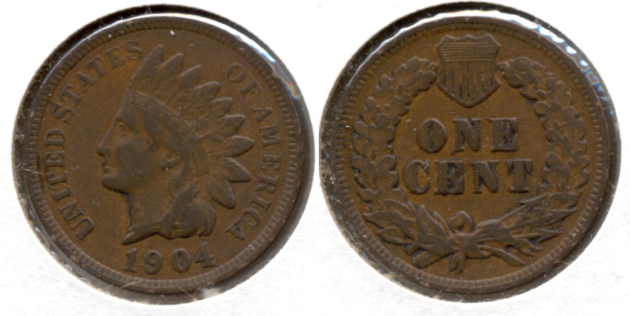 1904 Indian Head Cent Fine-12 n