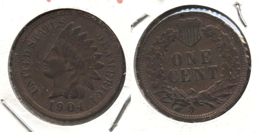 1904 Indian Head Cent Fine-12 #s Cleaned Retoned