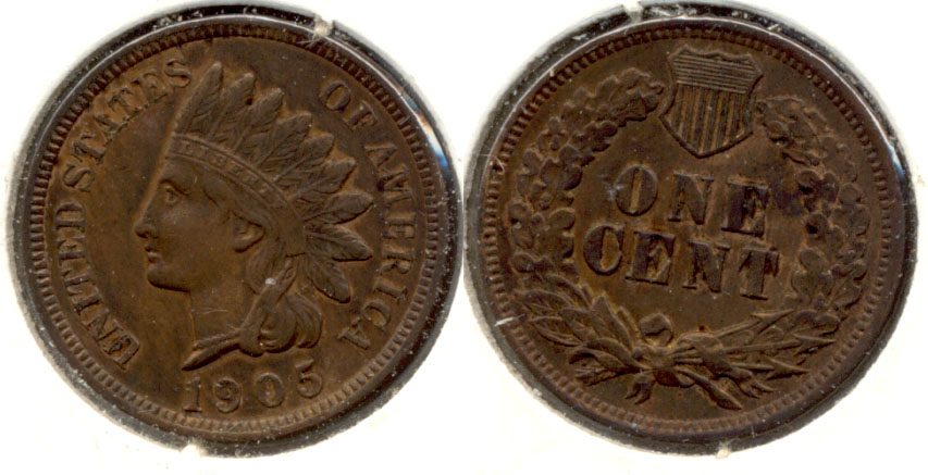 1905 Indian Head Cent AU-50 a
