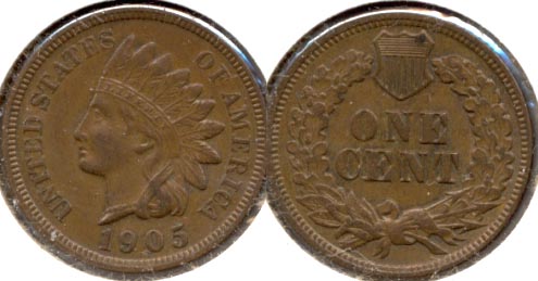1905 Indian Head Cent AU-50 b