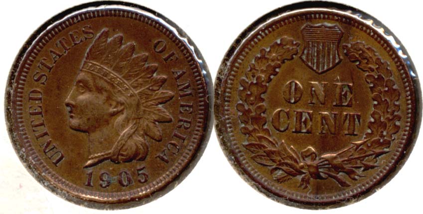 1905 Indian Head Cent AU-55 b