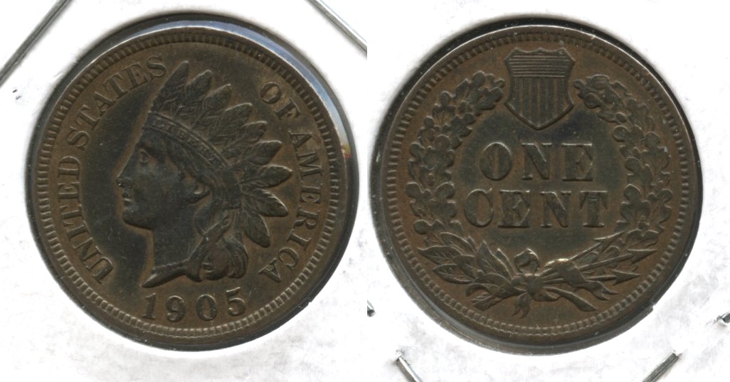 1905 Indian Head Cent EF-40 #o Cleaned Retoned