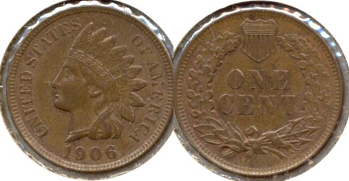 1906 Indian Head Cent AU-50 b